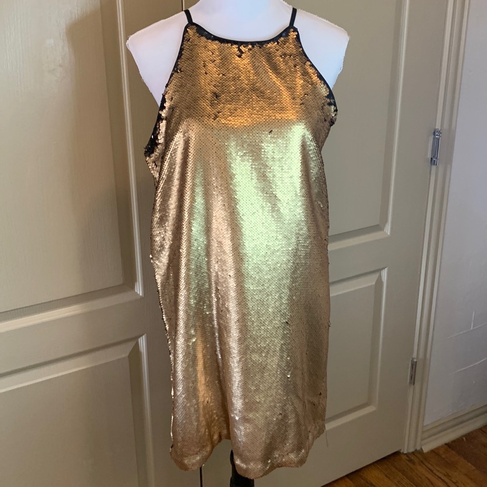 Juniper Blu Mermaid Scale/Flipped Sequin Dress M